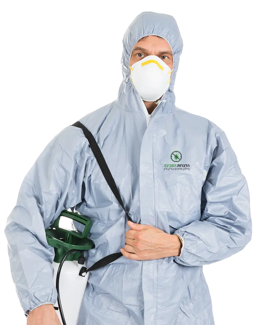 Man-spraying pest control solution to address pests.